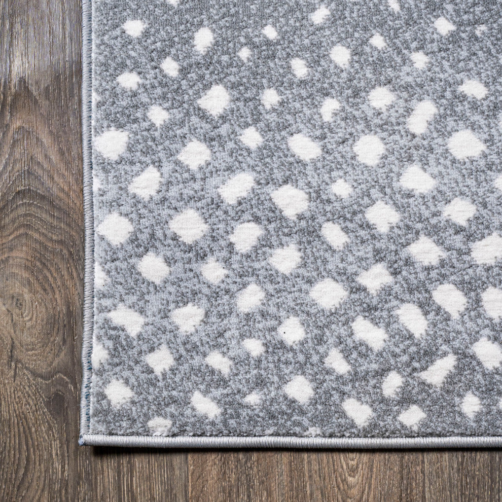 Antelope Modern Animal Gray/Cream 2 ft. x 8 ft. Runner Rug