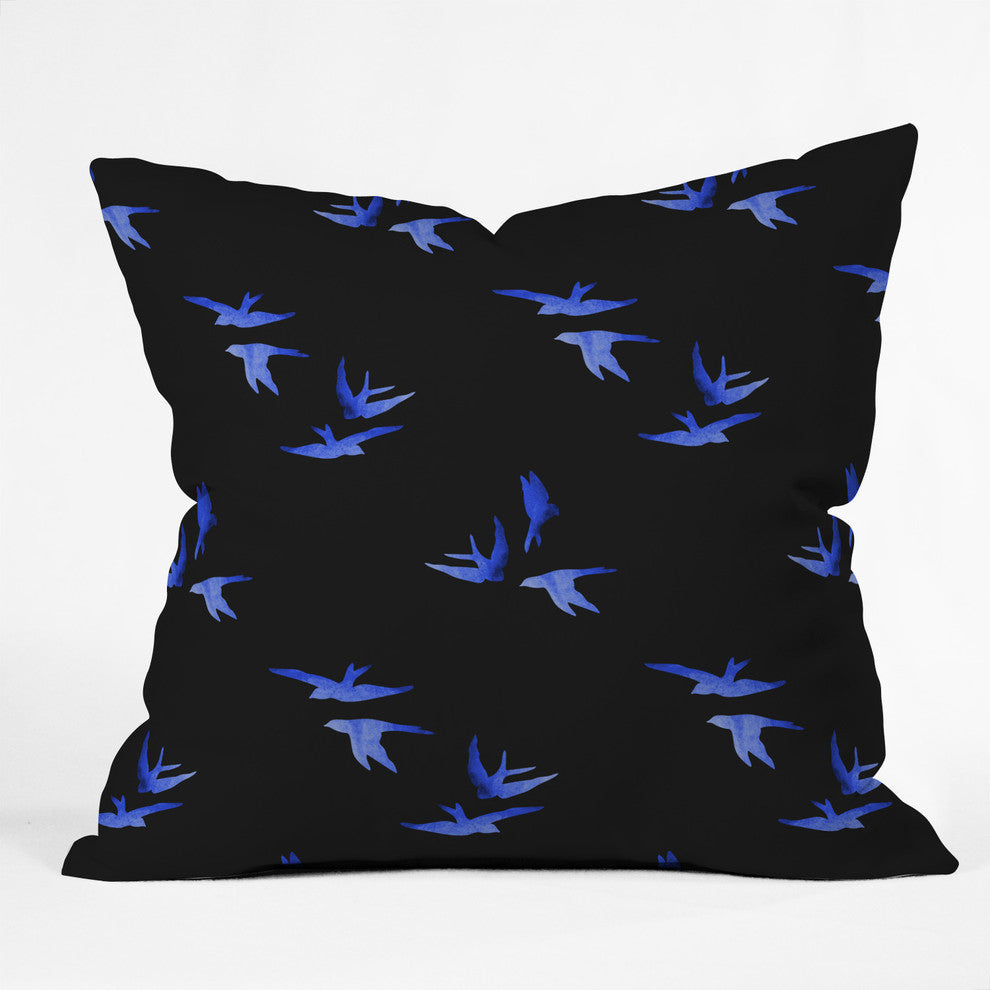 Morgan Kendall blue birds Throw Pillow