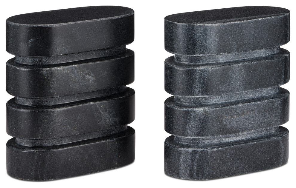 Bheslana Marble Black Object, 2-Piece Set