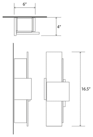 Acuo LED Wall Sconce, Brushed Aluminum, Frosted, Walnut