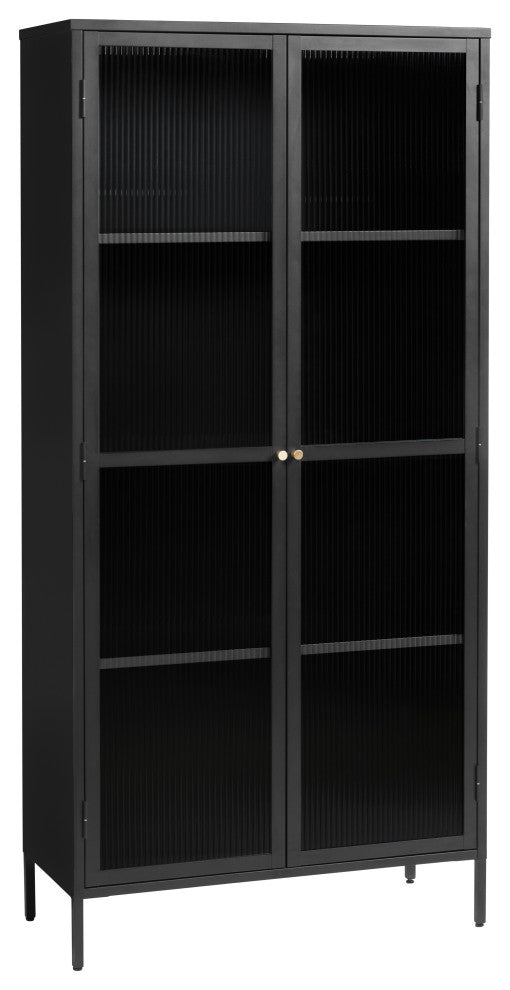 Metal & Glass 75" Display Cabinet, Black