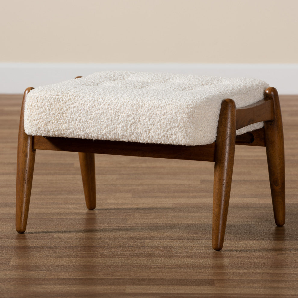Ester Cream Boucle Ottoman Footstool