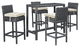 Modway Summon 5 Piece Outdoor Patio Sunbrella Pub Set, Antique Canvas Beige