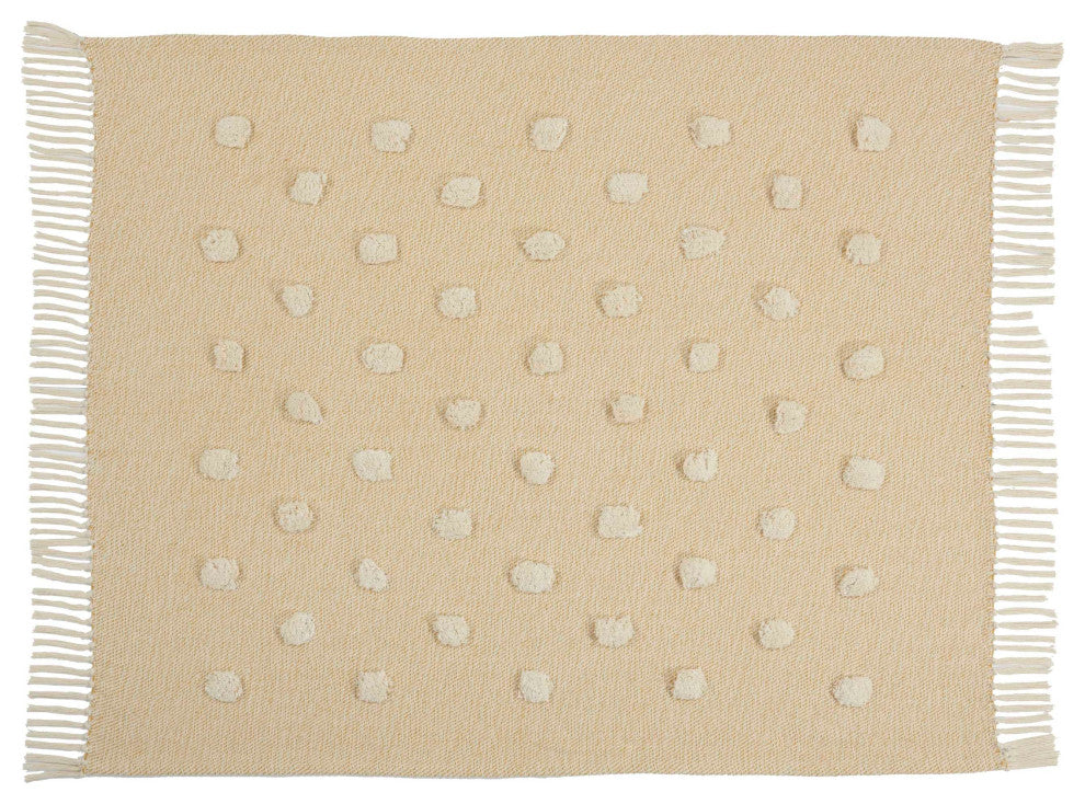 Mina Victory SH019 Throw Blanket, Mustard, 50" x 60"