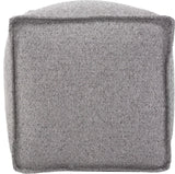 Stylish Panama Pouf, Gray Stone Fabric