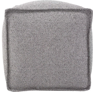 Stylish Panama Pouf, Gray Stone Fabric