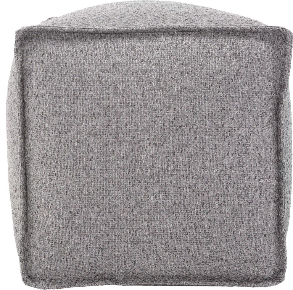 Stylish Panama Pouf, Gray Stone Fabric