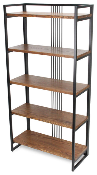 Lauxel 5 Tier Metal Framed Wood Shelf