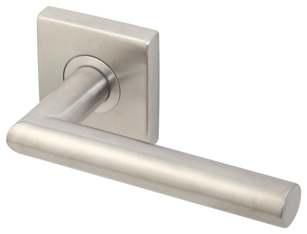 Frankfurt Lever, Half Passage, Backset, Left Hand, Satin Stainless Steel