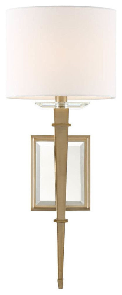 CRYSTORAMA CLI-231-AG Clifton 1 Light Aged Brass Sconce