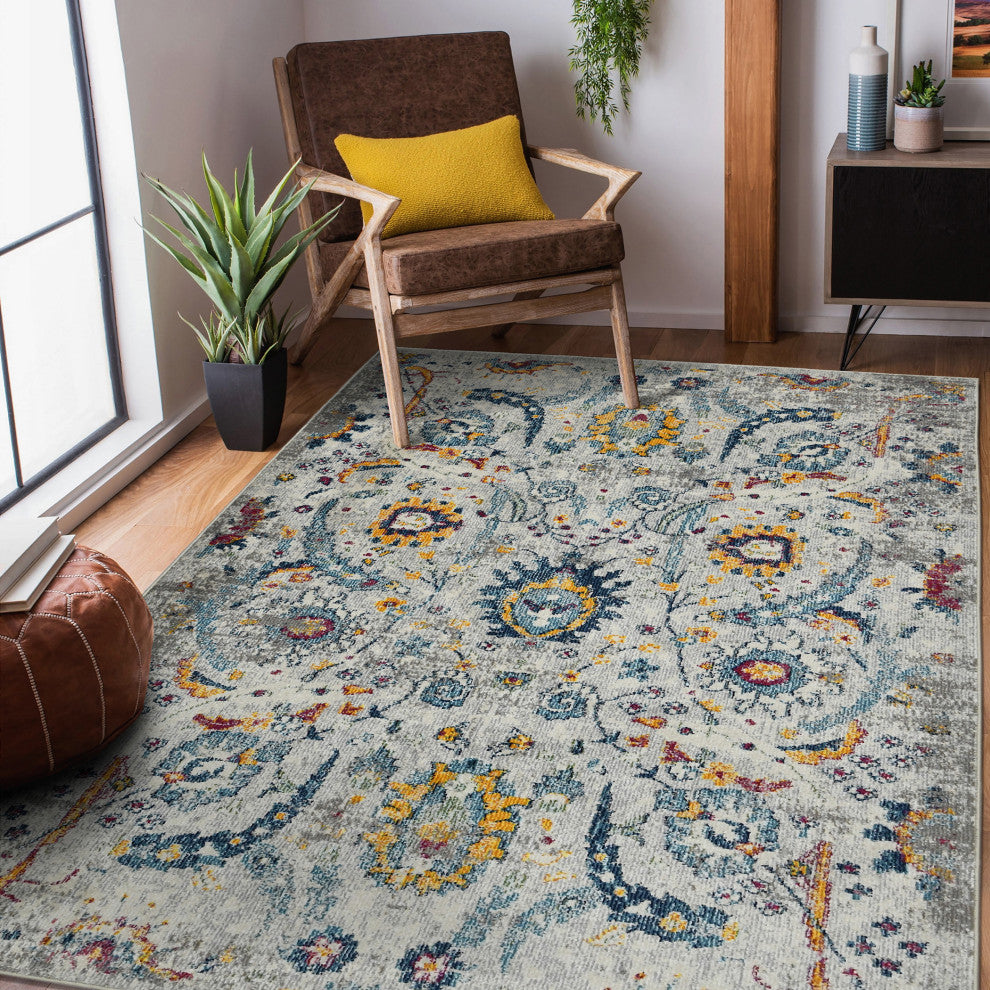 Montana Glaiza Area Rug, Ivory, 8'10" x 11'10", Botanical