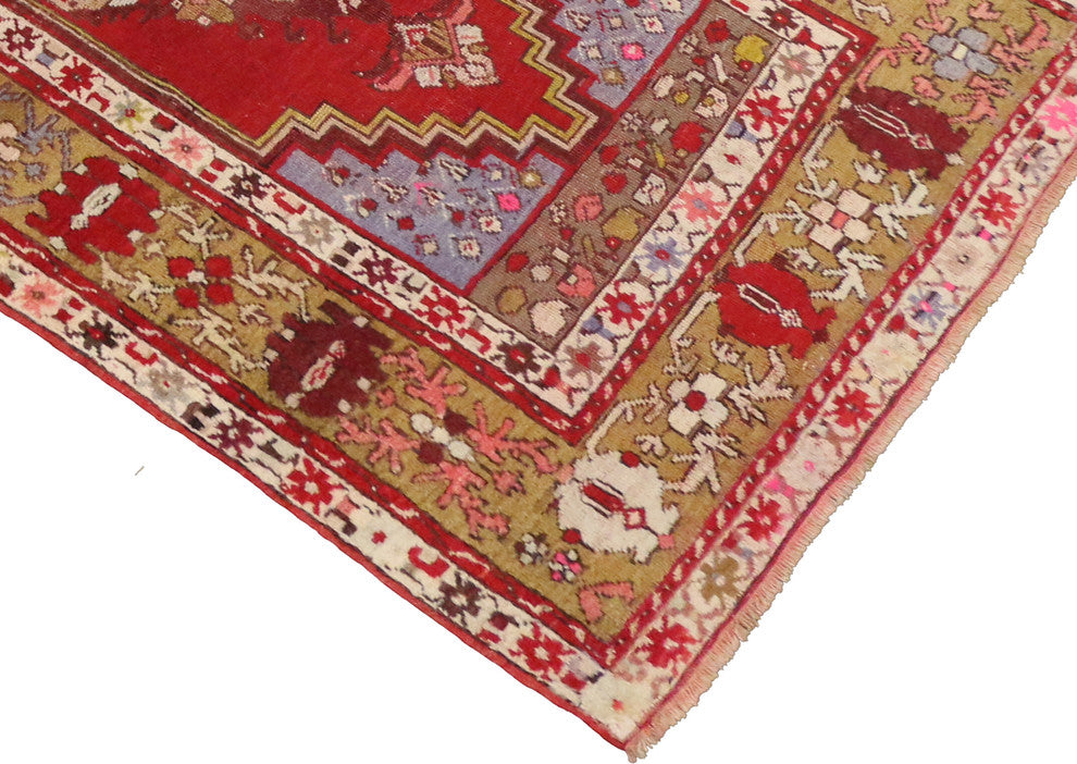 Vintage Turkish Oushak Runner, 03'07 X 10'07