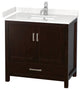 36" Single Bathroom Vanity Espresso, Carrara Cultured Marble Countertop, Sink