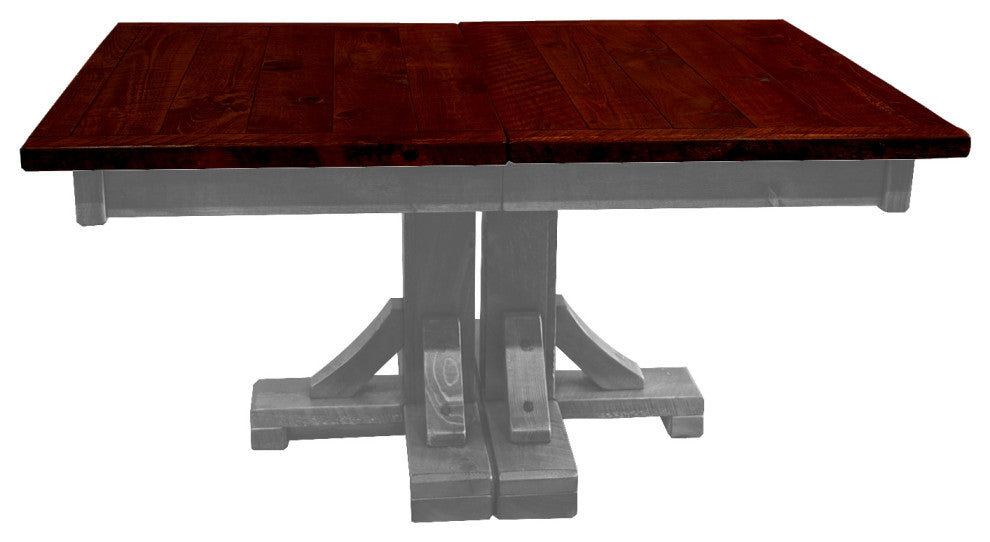 Barnwood Style Timber Peg Pedestal Extension Table, Thunder White and Michael's Cherry, 2-Leaf 42" X 84"