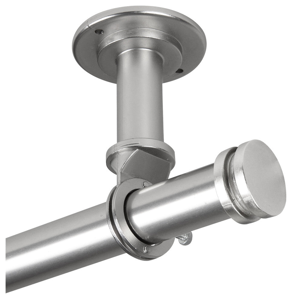 Cap Ceiling 1" Curtain Rod/Room Divider, Satin Nickel, 28-48"