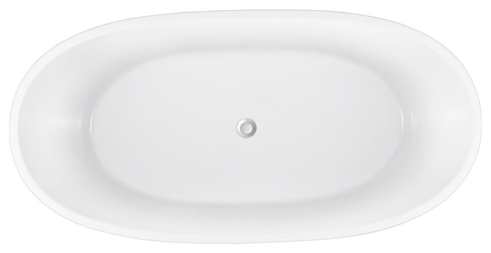 Mokleba 59-in Freestanding Tub With Drain and Overflow, CUPC Certified, Yellow