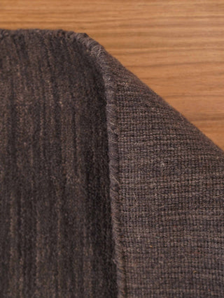 HAND KNOTTED LOOM WOOL ECO-FRIENDLY AREA RUGS - Rectangle, Charcoal, Solid, [Rectangle] 5'x8'