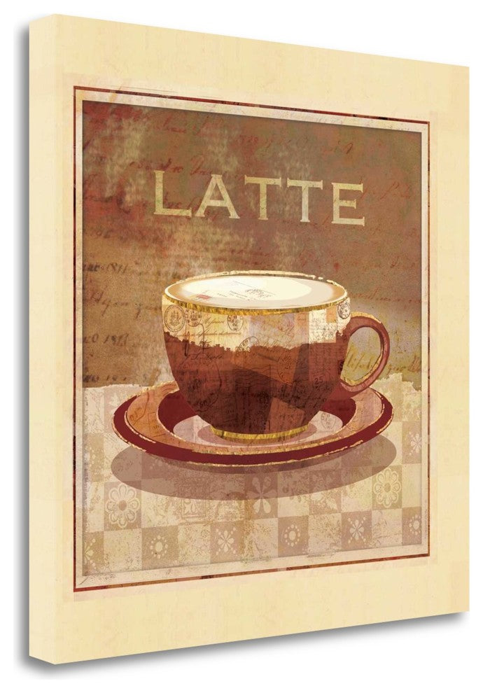 "Latte" By Linda Maron, Giclee Print on Gallery Wrap Canvas, Ready to Hang