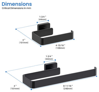 Blaze 2 Piece Bathroom Hardware Set, Matte Black