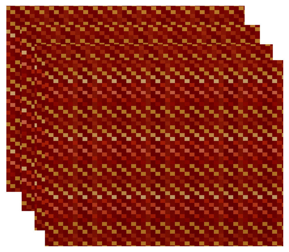 Mad for Plaid Geometric Print Placemat, Set of 4, Rust