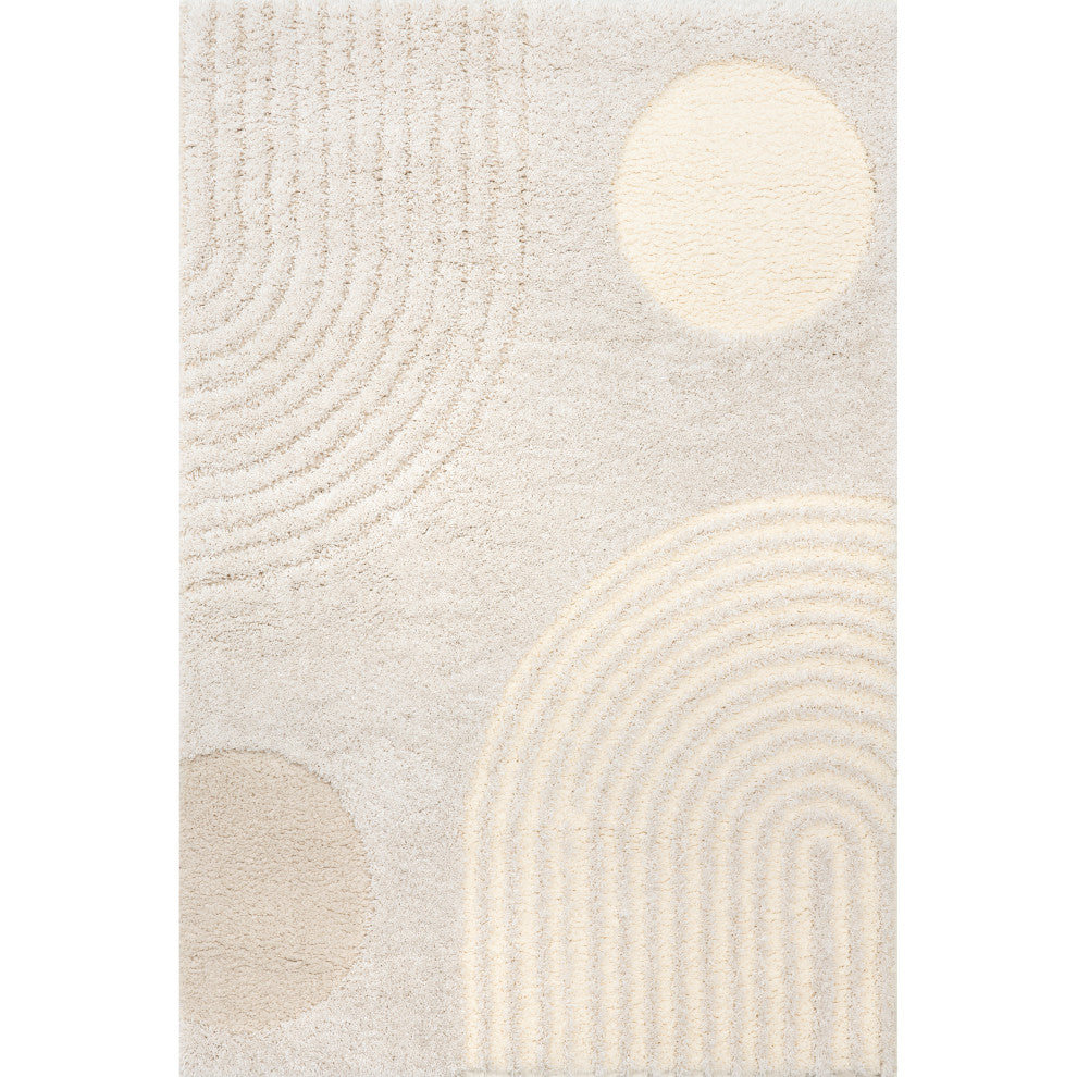 Nuloom Gloria Abstract Shag Area Rug, Beige 4'x6'