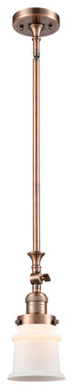 Small Canton 1-Light Mini Pendant, Antique Copper, Matte White