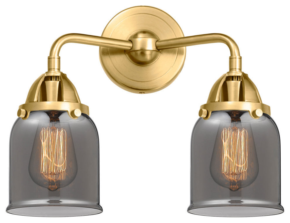 Small Bell Bath Vanity Light, Satin Gold, Plated Smoke, Plated Smoke