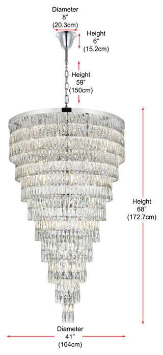 Home Living 41" Rectangular Chandelier, Chrome