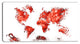 "Map" Canvas Painting Red
