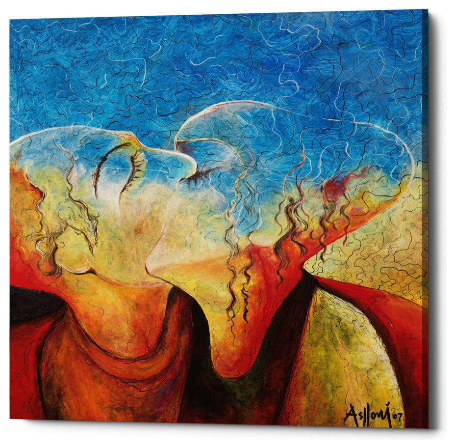 Epic Graffiti "The Kiss" by Samedin Asllani, Giclee Canvas Wall Art, 18"x18"