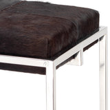 Shelby Counter Stool, Espresso Hide and Nickel Metal