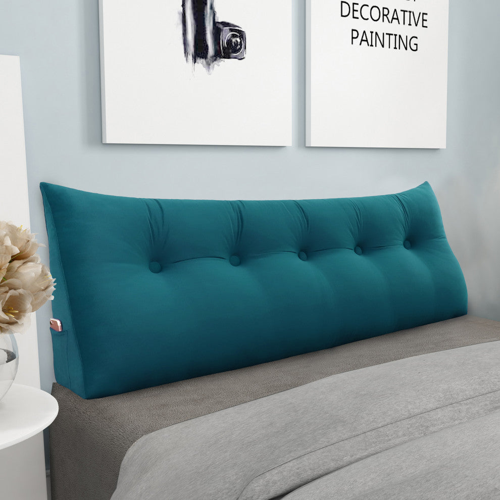 WOWMAX Bed Wedge Pillow Backrest Reading Wedge Daybed Dorm Bed Headboard Cushion, 59x20x8
