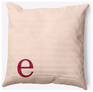 20" x 20" Modern Monogram Indoor/Outdoor Polyester Throw Pillow, Cranberry