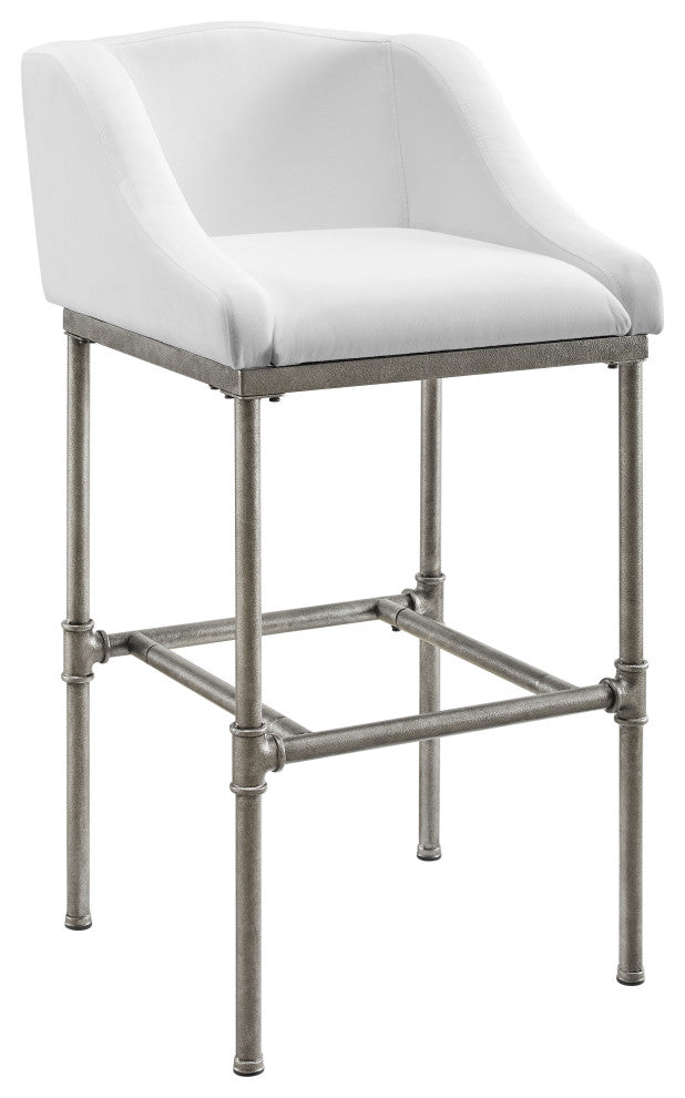 Hillsdale Dillon Modern Low Profile Wingback Metal Stool, Bar Height