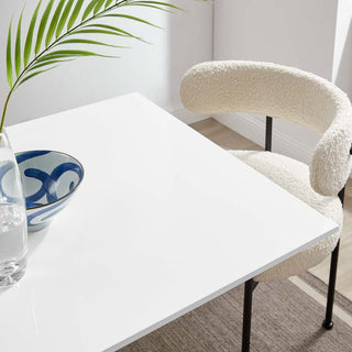 Lippa 28" Square Wood Top Dining Table in Gold White