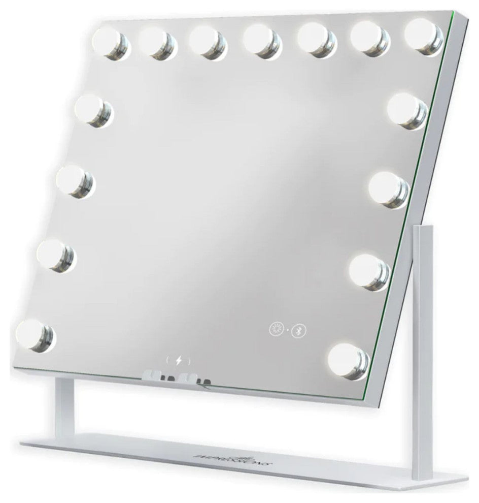 Gilded Tri Tone LED Makeup Mirror, White