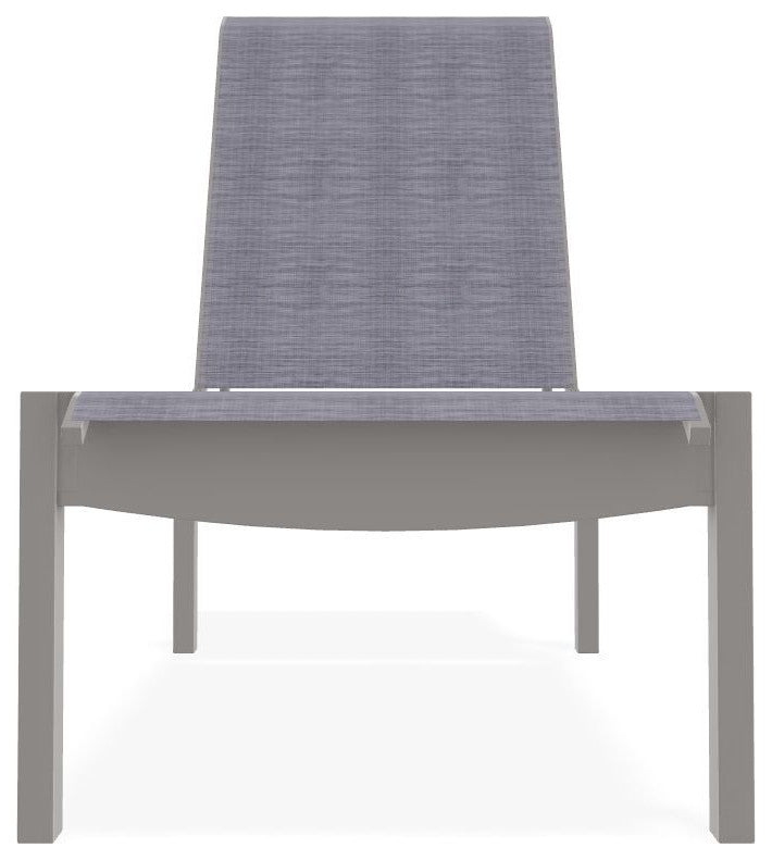 Leeward Sling Stackable Outdoor Chaise Lounge, Brooks/Warm Gray