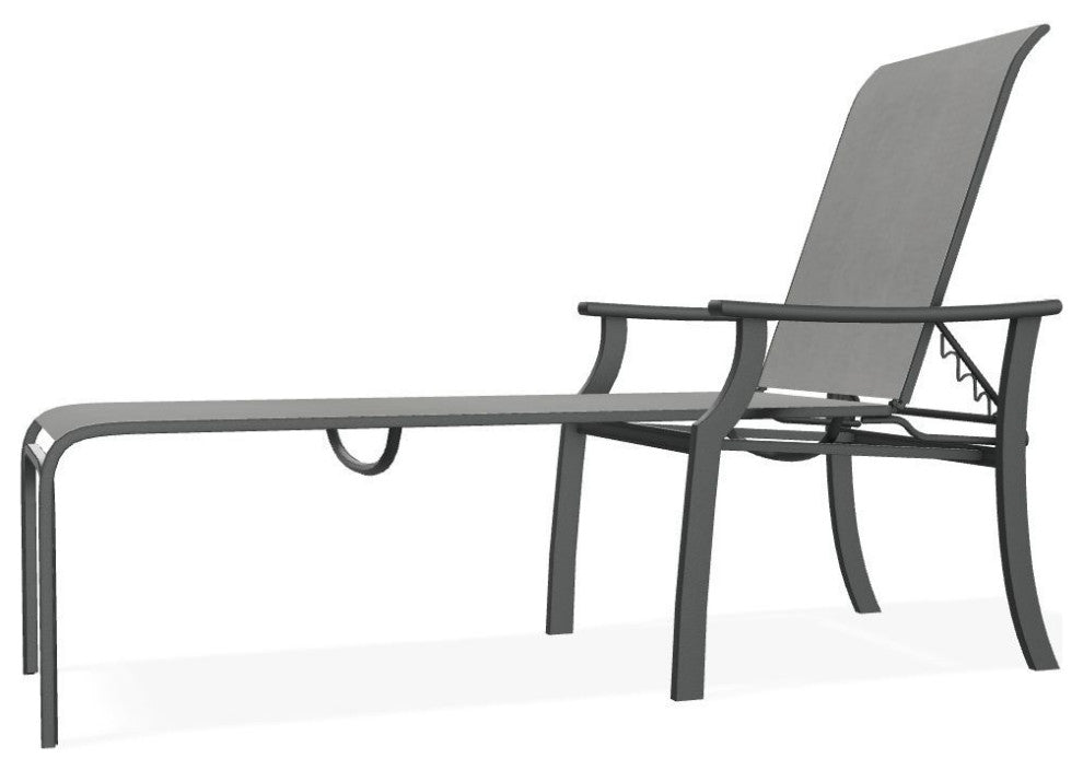 St. Catherine Sling 4-Position Outdoor Chaise Lounge, Alloy/Graphite