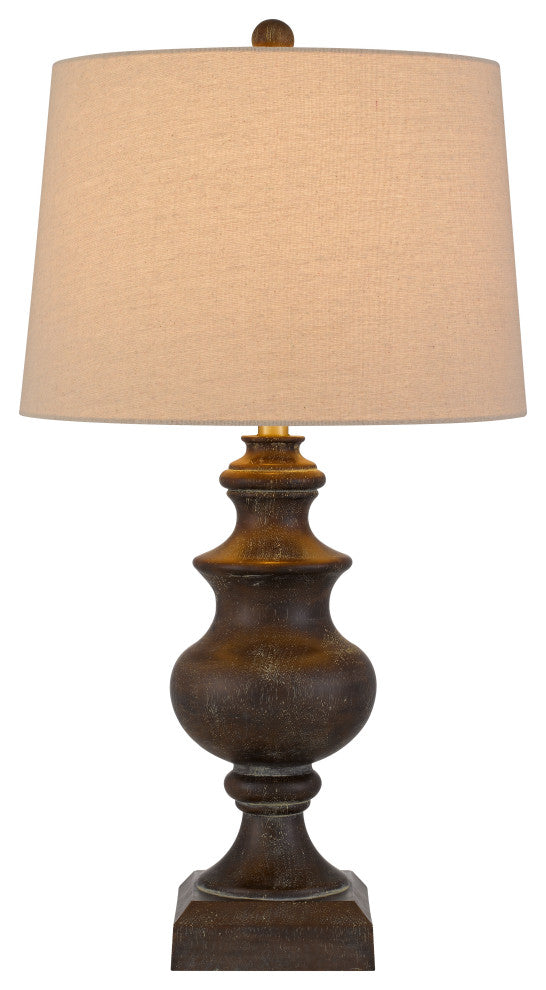 Hertford 29.75" Height Oak Brown Resin Table Lamp
