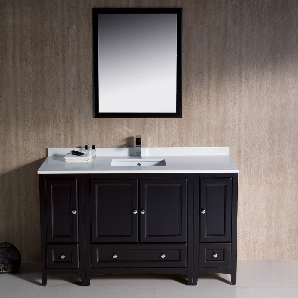 Fresca Oxford 54" Espresso Traditional Bathroom Vanity
