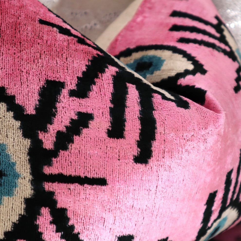 Canvello Pink Evil Eye Pillow for Couch, 16"x24"