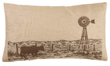Windmill Burlap Pillow, 26"x16"