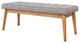 Bowery Hill 16.88" Wood/Fabric Tufted Entryway Bench in Acorn Brown/Gray