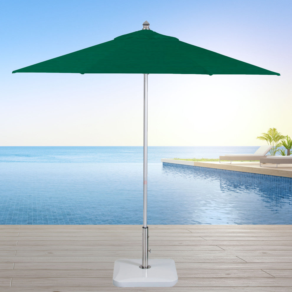 9'  Round Flexibe Commercial Umbrella, Silver, Sunbrella, Forest Green