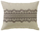 Tan Burlap With Grey Scallop Lace Design Pillow, 16x20