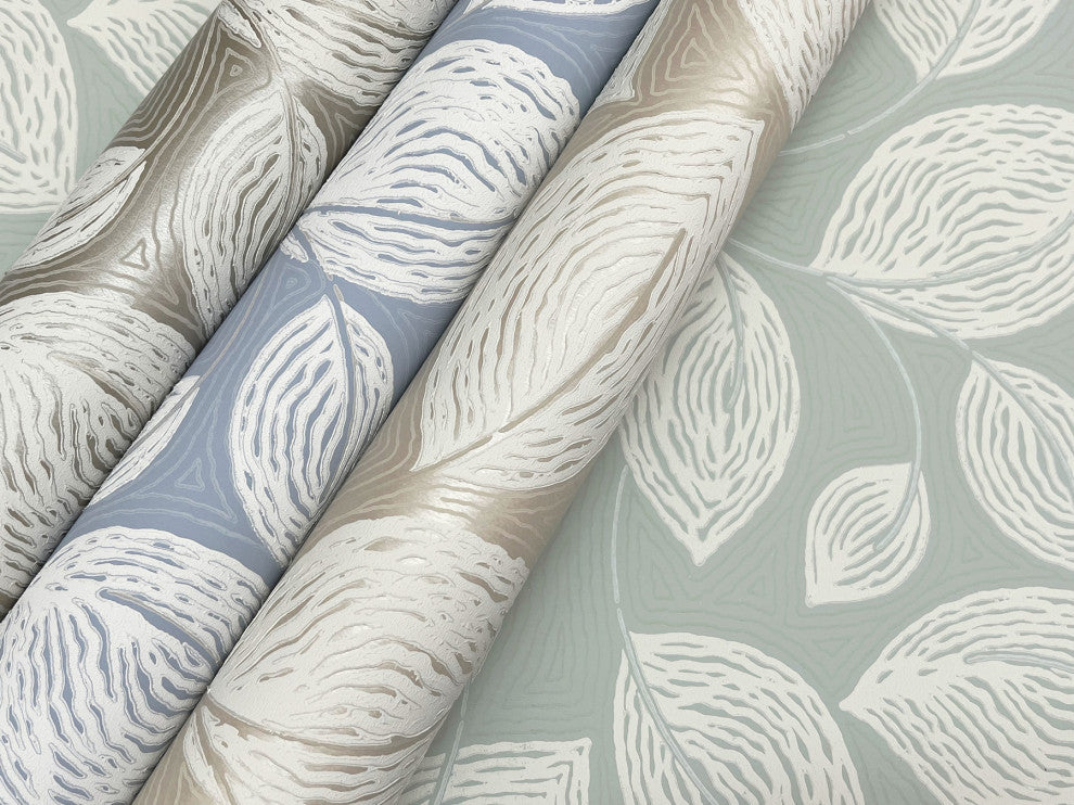 Green Contoured Leaves Wallpaper