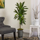 4' Dracaena Artificial Plant, Vintage Metal Planter, Real Touch