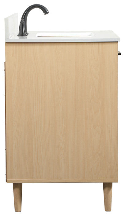 Home Living Modern Natural Oak-Light Bathroom Vanity, Maple, 36"