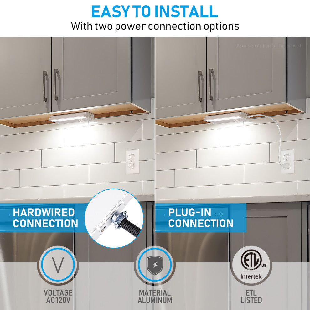 8 Pack 8" 3CCT Swivel LED Under Cabinet Light, Dimmableand Linkable