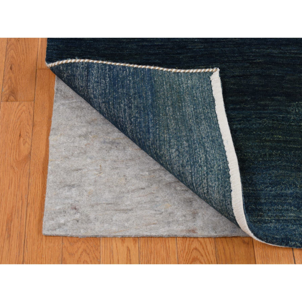 Ivory, Hand Knotted, Modern Folk Art Tree Design Gabbeh, Wool, Rug, 9'8"x13'8"